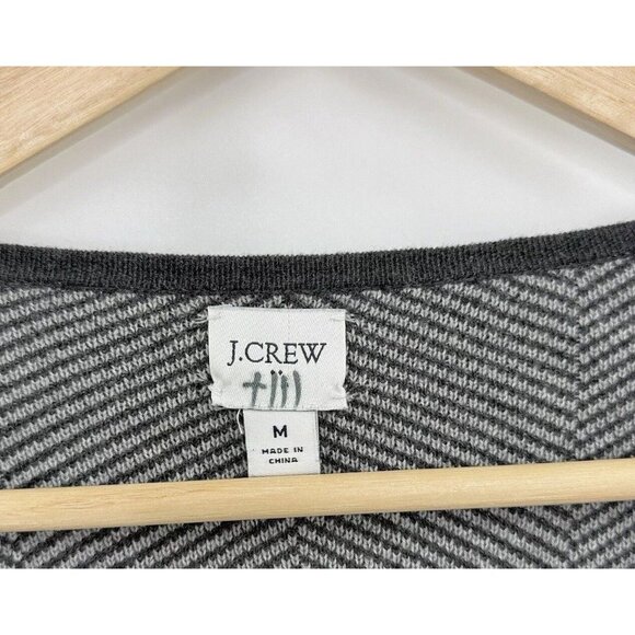 J.Crew Factory Vanessa Herringbone Sweater Sz M Open Cardigan Jacket Preppy Flaw - Picture 4 of 16